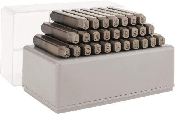 C.H. Hanson - 27 Piece, 3/16" Character Steel Stamp Set - Letters, Reverse - Benchmark Tooling