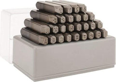 C.H. Hanson - 27 Piece, 1/4" Character Steel Stamp Set - Letters, Low Stress Round Face Full - Benchmark Tooling