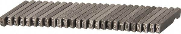 C.H. Hanson - 26 Piece, 1/8 Inch Character, Steel Type Set - 8 Character Capacity, A-Z Content - Benchmark Tooling