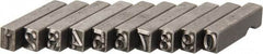 C.H. Hanson - 10 Piece, 3/16 Inch Character, Steel Type Set - 10 Character Capacity, 0-9 Content - Benchmark Tooling