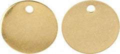 C.H. Hanson - 1-1/2 Inch Diameter, Round, Brass Blank Metal Tag - Blank Metal Check - Benchmark Tooling