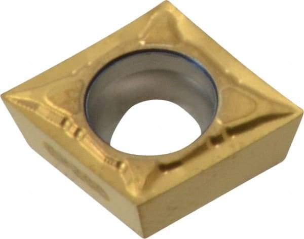 Seco - CPMT32.50 F1 Grade CP200 Carbide Turning Insert - TiAlN/TiN Finish, 80° Diamond, 3/8" Inscr Circle, 5/32" Thick, 0.0039" Corner Radius - Benchmark Tooling
