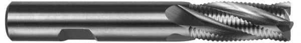 Hertel - 3/4" Diam, Fine Pitch, 3/4" LOC, 4 Flute Cobalt Roughing Square End Mill - Uncoated, 2-7/8" OAL, 3/4" Shank Diam, Single End, Centercutting, 30° Helix - Benchmark Tooling