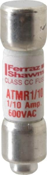 Ferraz Shawmut - 600 VAC/VDC, 0.1 Amp, Fast-Acting General Purpose Fuse - Clip Mount, 1-1/2" OAL, 100 at DC, 200 at AC kA Rating, 13/32" Diam - Benchmark Tooling