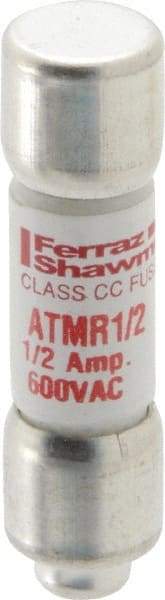 Ferraz Shawmut - 600 VAC/VDC, 0.5 Amp, Fast-Acting General Purpose Fuse - Clip Mount, 1-1/2" OAL, 100 at DC, 200 at AC kA Rating, 13/32" Diam - Benchmark Tooling