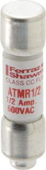 Ferraz Shawmut - 600 VAC/VDC, 0.5 Amp, Fast-Acting General Purpose Fuse - Clip Mount, 1-1/2" OAL, 100 at DC, 200 at AC kA Rating, 13/32" Diam - Benchmark Tooling