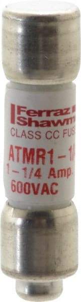 Ferraz Shawmut - 600 VAC/VDC, 1.25 Amp, Fast-Acting General Purpose Fuse - Clip Mount, 1-1/2" OAL, 100 at DC, 200 at AC kA Rating, 13/32" Diam - Benchmark Tooling