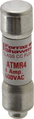 Ferraz Shawmut - 600 VAC/VDC, 4 Amp, Fast-Acting General Purpose Fuse - Clip Mount, 1-1/2" OAL, 100 at DC, 200 at AC kA Rating, 13/32" Diam - Benchmark Tooling