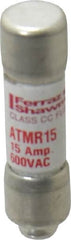 Ferraz Shawmut - 600 VAC/VDC, 15 Amp, Fast-Acting General Purpose Fuse - Clip Mount, 1-1/2" OAL, 100 at DC, 200 at AC kA Rating, 13/32" Diam - Benchmark Tooling