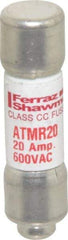 Ferraz Shawmut - 600 VAC/VDC, 20 Amp, Fast-Acting General Purpose Fuse - Clip Mount, 1-1/2" OAL, 100 at DC, 200 at AC kA Rating, 13/32" Diam - Benchmark Tooling