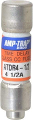 Ferraz Shawmut - 300 VDC, 600 VAC, 4.5 Amp, Time Delay General Purpose Fuse - Clip Mount, 1-1/2" OAL, 100 at DC, 200 at AC kA Rating, 13/32" Diam - Benchmark Tooling