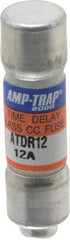 Ferraz Shawmut - 300 VDC, 600 VAC, 12 Amp, Time Delay General Purpose Fuse - Clip Mount, 1-1/2" OAL, 100 at DC, 200 at AC kA Rating, 13/32" Diam - Benchmark Tooling