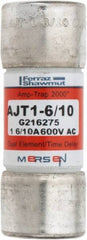 Ferraz Shawmut - 500 VDC, 600 VAC, 1.6 Amp, Time Delay General Purpose Fuse - Clip Mount, 2-1/4" OAL, 100 at DC, 200 at AC, 300 (Self-Certified) kA Rating, 13/16" Diam - Benchmark Tooling