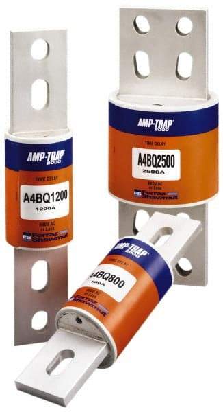 Ferraz Shawmut - 500 VDC, 600 VAC, 2500 Amp, Time Delay General Purpose Fuse - Bolt-on Mount, 10-3/4" OAL, 100 at DC, 200 at AC, 300 (Self-Certified) kA Rating, 4-1/2" Diam - Benchmark Tooling
