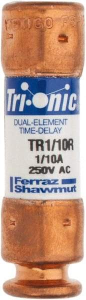 Ferraz Shawmut - 250 VAC/VDC, 0.1 Amp, Time Delay General Purpose Fuse - Clip Mount, 50.8mm OAL, 20 at DC, 200 at AC kA Rating, 9/16" Diam - Benchmark Tooling