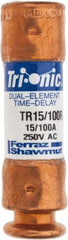 Ferraz Shawmut - 250 VAC/VDC, 0.15 Amp, Time Delay General Purpose Fuse - Clip Mount, 50.8mm OAL, 20 at DC, 200 at AC kA Rating, 9/16" Diam - Benchmark Tooling