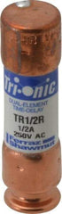 Ferraz Shawmut - 250 VAC/VDC, 0.5 Amp, Time Delay General Purpose Fuse - Clip Mount, 50.8mm OAL, 20 at DC, 200 at AC kA Rating, 9/16" Diam - Benchmark Tooling