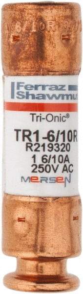 Ferraz Shawmut - 250 VAC/VDC, 1.6 Amp, Time Delay General Purpose Fuse - Clip Mount, 50.8mm OAL, 20 at DC, 200 at AC kA Rating, 9/16" Diam - Benchmark Tooling
