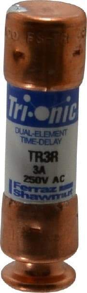 Ferraz Shawmut - 160 VDC, 250 VAC, 3 Amp, Time Delay General Purpose Fuse - Clip Mount, 50.8mm OAL, 20 at DC, 200 at AC kA Rating, 9/16" Diam - Benchmark Tooling