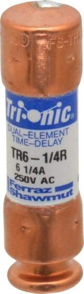 Ferraz Shawmut - 160 VDC, 250 VAC, 6.25 Amp, Time Delay General Purpose Fuse - Clip Mount, 50.8mm OAL, 20 at DC, 200 at AC kA Rating, 9/16" Diam - Benchmark Tooling