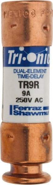 Ferraz Shawmut - 160 VDC, 250 VAC, 9 Amp, Time Delay General Purpose Fuse - Clip Mount, 50.8mm OAL, 20 at DC, 200 at AC kA Rating, 9/16" Diam - Benchmark Tooling