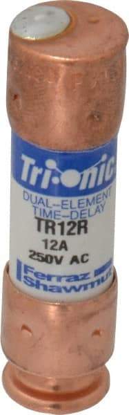 Ferraz Shawmut - 160 VDC, 250 VAC, 12 Amp, Time Delay General Purpose Fuse - Clip Mount, 50.8mm OAL, 20 at DC, 200 at AC kA Rating, 9/16" Diam - Benchmark Tooling