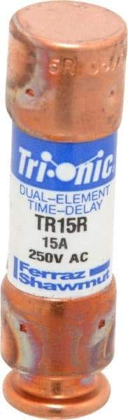 Ferraz Shawmut - 160 VDC, 250 VAC, 15 Amp, Time Delay General Purpose Fuse - Clip Mount, 50.8mm OAL, 20 at DC, 200 at AC kA Rating, 9/16" Diam - Benchmark Tooling