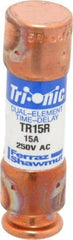 Ferraz Shawmut - 160 VDC, 250 VAC, 15 Amp, Time Delay General Purpose Fuse - Clip Mount, 50.8mm OAL, 20 at DC, 200 at AC kA Rating, 9/16" Diam - Benchmark Tooling