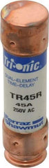 Ferraz Shawmut - 250 VAC/VDC, 45 Amp, Time Delay General Purpose Fuse - Clip Mount, 76.2mm OAL, 20 at DC, 200 at AC kA Rating, 13/16" Diam - Benchmark Tooling