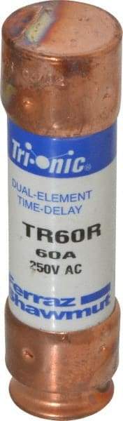 Ferraz Shawmut - 250 VAC/VDC, 60 Amp, Time Delay General Purpose Fuse - Clip Mount, 76.2mm OAL, 20 at DC, 200 at AC kA Rating, 13/16" Diam - Benchmark Tooling