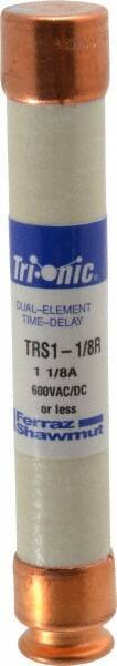 Ferraz Shawmut - 600 VAC/VDC, 1.13 Amp, Time Delay General Purpose Fuse - Clip Mount, 127mm OAL, 20 at DC, 200 at AC kA Rating, 13/16" Diam - Benchmark Tooling