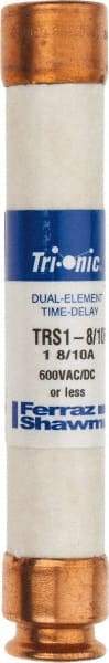 Ferraz Shawmut - 600 VAC/VDC, 1.8 Amp, Time Delay General Purpose Fuse - Clip Mount, 127mm OAL, 20 at DC, 200 at AC kA Rating, 13/16" Diam - Benchmark Tooling