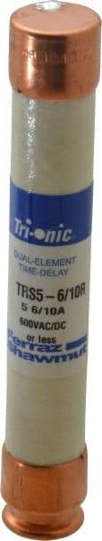 Ferraz Shawmut - 600 VAC/VDC, 5.6 Amp, Time Delay General Purpose Fuse - Clip Mount, 127mm OAL, 20 at DC, 200 at AC kA Rating, 13/16" Diam - Benchmark Tooling