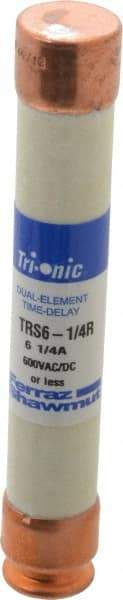 Ferraz Shawmut - 600 VAC/VDC, 6.25 Amp, Time Delay General Purpose Fuse - Clip Mount, 127mm OAL, 20 at DC, 200 at AC kA Rating, 13/16" Diam - Benchmark Tooling