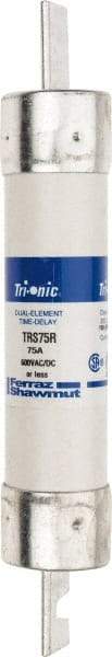 Ferraz Shawmut - 600 VAC/VDC, 75 Amp, Time Delay General Purpose Fuse - Clip Mount, 7-7/8" OAL, 100 at DC, 200 at AC kA Rating, 1-5/16" Diam - Benchmark Tooling