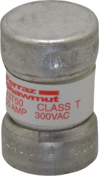 Ferraz Shawmut - 160 VDC, 300 VAC, 50 Amp, Fast-Acting General Purpose Fuse - Clip Mount, 7/8" OAL, 200 at AC, 50 at DC kA Rating, 9/16" Diam - Benchmark Tooling