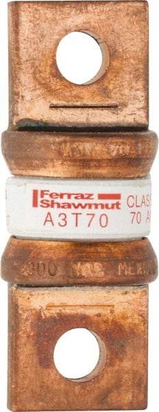 Ferraz Shawmut - 160 VDC, 300 VAC, 70 Amp, Fast-Acting General Purpose Fuse - Bolt-on Mount, 2-5/32" OAL, 200 at AC, 50 at DC kA Rating, 13/16" Diam - Benchmark Tooling