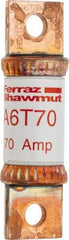 Ferraz Shawmut - 300 VDC & 600 VAC, 70 Amp, Fast-Acting General Purpose Fuse - Bolt-on Mount, 75mm OAL, 100 at DC, 200 at AC kA Rating, 13/16" Diam - Benchmark Tooling