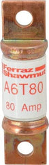 Ferraz Shawmut - 300 VDC & 600 VAC, 80 Amp, Fast-Acting General Purpose Fuse - Bolt-on Mount, 75mm OAL, 100 at DC, 200 at AC kA Rating, 13/16" Diam - Benchmark Tooling