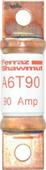 Ferraz Shawmut - 300 VDC & 600 VAC, 90 Amp, Fast-Acting General Purpose Fuse - Bolt-on Mount, 75mm OAL, 100 at DC, 200 at AC kA Rating, 13/16" Diam - Benchmark Tooling