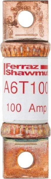 Ferraz Shawmut - 300 VDC & 600 VAC, 100 Amp, Fast-Acting General Purpose Fuse - Bolt-on Mount, 75mm OAL, 100 at DC, 200 at AC kA Rating, 13/16" Diam - Benchmark Tooling