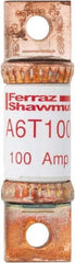 Ferraz Shawmut - 300 VDC & 600 VAC, 100 Amp, Fast-Acting General Purpose Fuse - Bolt-on Mount, 75mm OAL, 100 at DC, 200 at AC kA Rating, 13/16" Diam - Benchmark Tooling