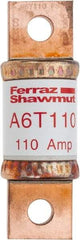 Ferraz Shawmut - 300 VDC, 600 VAC, 110 Amp, Fast-Acting General Purpose Fuse - Bolt-on Mount, 3-1/4" OAL, 100 at DC, 200 at AC kA Rating, 1-1/16" Diam - Benchmark Tooling