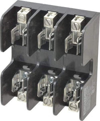 Ferraz Shawmut - 3 Pole, 250 VAC/VDC, 60 Amp, Screw Mount Fuse Block - 3 Inch Long x 3 Inch Wide x 1.38 Inch High Block - Benchmark Tooling