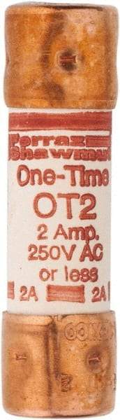 Ferraz Shawmut - 250 VAC/VDC, 2 Amp, Fast-Acting General Purpose Fuse - Clip Mount, 50.8mm OAL, 20 at DC, 50 at AC kA Rating, 9/16" Diam - Benchmark Tooling