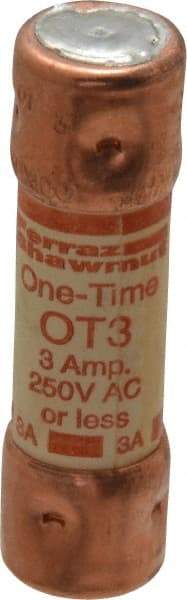 Ferraz Shawmut - 250 VAC/VDC, 3 Amp, Fast-Acting General Purpose Fuse - Clip Mount, 50.8mm OAL, 20 at DC, 50 at AC kA Rating, 9/16" Diam - Benchmark Tooling