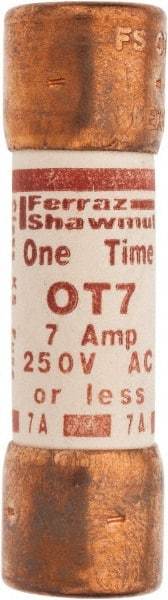 Ferraz Shawmut - 250 VAC/VDC, 7 Amp, Fast-Acting General Purpose Fuse - Clip Mount, 50.8mm OAL, 20 at DC, 50 at AC kA Rating, 9/16" Diam - Benchmark Tooling