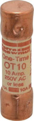 Ferraz Shawmut - 250 VAC/VDC, 10 Amp, Fast-Acting General Purpose Fuse - Clip Mount, 50.8mm OAL, 20 at DC, 50 at AC kA Rating, 9/16" Diam - Benchmark Tooling