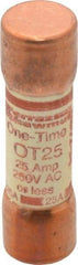 Ferraz Shawmut - 250 VAC/VDC, 25 Amp, Fast-Acting General Purpose Fuse - Clip Mount, 50.8mm OAL, 20 at DC, 50 at AC kA Rating, 9/16" Diam - Benchmark Tooling