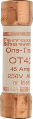 Ferraz Shawmut - 250 VAC/VDC, 45 Amp, Fast-Acting General Purpose Fuse - Clip Mount, 76.2mm OAL, 20 at DC, 50 at AC kA Rating, 13/16" Diam - Benchmark Tooling